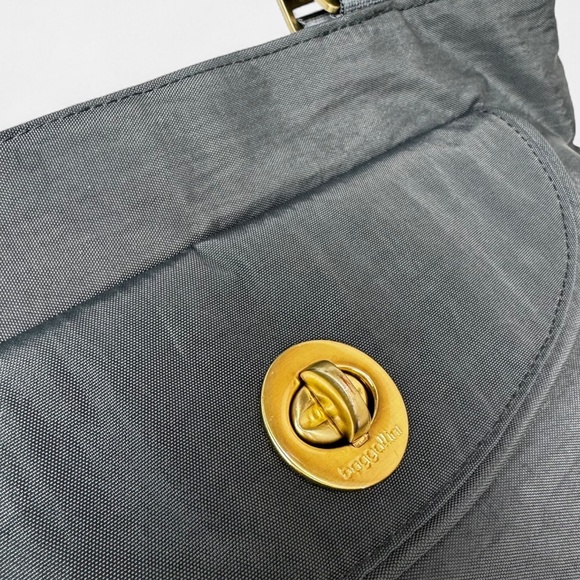 Baggallini Women's Gray Gold Hardware Nylon Med-Size Shoulder Bag Travel Tote - Picture 6 of 11